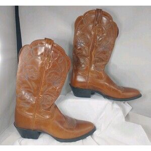 Ariat Pointed Toe Leather Brown Cowboy Boots Women's 7.5B Style 15740 Western